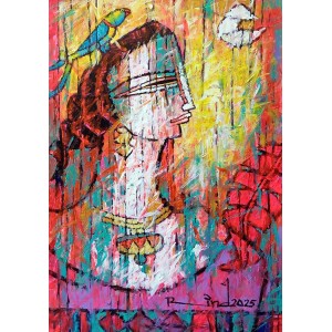 A. S. Rind, 10 x 15 Inch, Acrylic On Paper, Figurative Painting, AC-ASR-807